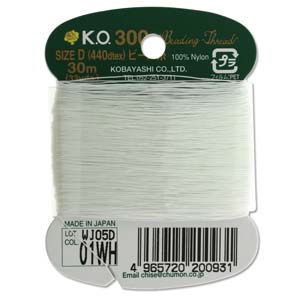 KO Beading Thread white 30m
